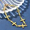 201 Stainless Steel Link Bracelets for Women BJEW-Z103-01G-02-2