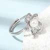 Adjustable Brass Micro Pave Cubic Zirconia Enamel Finger Rings CU-CBABA66-01A-P-2