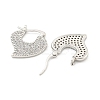 Heart Brass Pave Clear Cubic Zirconia Hoop Earrings EJEW-M258-23P-2