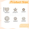 24Pcs 6 Style 1-Hole Alloy & Brass Rhinestone Shank Buttons FIND-WR0011-04-2