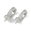 Brass Micro Pave Clear Cubic Zirconia Fold Over Clasps KK-I719-32P-1