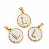 PVD Vacuum Plating 304 Stainless Steel with White Shell Pendants STAS-G268-01L-G-1