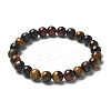 Natural Tiger Eye Bead Stretch Bracelets X-BJEW-K212-B-005-7