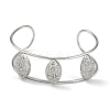 Non-Tarnish 304 Stainless Steel Wide Hollow Textured Opaen Cuff Bangles BJEW-Q348-07P-02-2