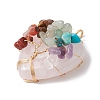 Natural Rose Quartz Copper Wire Wrapped Heart Pendants PALLOY-JF02847-01-3