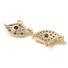 Brass Micro Pave Clear Cubic Zirconia Pendants KK-Q031-47G-03-2