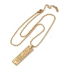304 Stainless Steel Clear Cubic Zirconia Rectangle Constellation Pendant Necklaces for Women Men NJEW-S435-01G-K-4