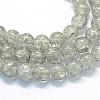 Baking Paint Transparent Crackle Glass Round Bead Strands DGLA-Q018-10mm-41-1
