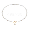 1Pc Brass Clear Cubic Zirconia Letter Pendant Necklaces NJEW-LP0001-32W-1