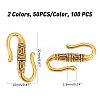 100Pcs 2 Colors Tibetan Style Alloy S-Hook Clasps TIBE-PH0001-40-3