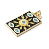 Brass Micro Pave Cubic Zirconia Pendant with Enamel LS-KK-H458-02G-B01-2