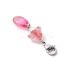 5Pcs 5 Colors Glass Pendant Decorations HJEW-JM02905-5