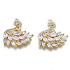 Brass Micro Pave Clear Cubic Zirconia Pendants ZIRC-S069-031G-1