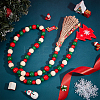 Christmas Theme Wooden Beaded Pendant Decorate HJEW-WH0042-09-3