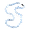 Natural Aquamarine Beaded Necklaces NJEW-S404-19-4