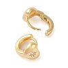 Brass with Clear Cubic Zirconia Hoop Earring LS-EJEW-Q385-03G-2