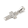 304 Stainless Steel Cubic Zirconia Pendants STAS-C102-04E-P-2