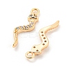 Brass Micro Pave Cubic Zirconia Pendants KK-E090-03G-2