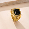 304 Stainless Steel & Cubic Zirconia Finger Rings FS-WG7376D-06-1