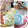 2Pcs Plastic Imitation Pearl & Lace Bowknot Pendant Decorations DIY-HY0002-09-6