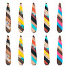 10Pcs 5 Colors Transparent Resin & Walnut Wood Pendants RESI-TA0002-74-1