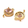 Brass Pave Cubic Zirconia Connector Charms X-KK-D093-09G-06-2
