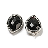 Natural Obsidian Faceted Pendants G-M431-06P-07-2