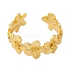 Rack Plating Brass Flower Open Cuff Rings for Women RJEW-S242-01G-A-2