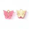 Alloy Enamel Pendants with Glitter Powder and Zinc Alloy Hanging Plating ENAM-R056-01J-2
