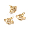 Brass Micro Pave Clear Cubic Zirconia Charms KK-G415-33G-1