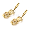 Rack Plating Bear Brass Micro Pave Clear Cubic Zirconia Hoop Earrings EJEW-F142-01G-2