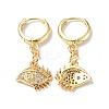 Clear Cubic Zirconia Eye Dangle Hoop Earrings EJEW-B017-10G-2