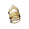 3Pcs Brass Micro Pave Clear Cubic Zirconia Finger Rings for Women FS-WGDAF26-05-4