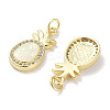 Brass Micro Pave Clear Cubic Zirconia Pendants KK-L213-042G-03-2