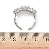 Brass Micro Pave Cubic Zirconia Cuff Rings RJEW-H256-02P-02-5