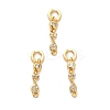 Brass Pave Clear Cubic Zirconia Musical Note Connector Charms KK-H515-15G-1