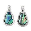 Brass Micro Pave Clear Cubic Zirconia Pendants KK-Q030-08P-1