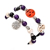 2Pcs Glass & Synthetic Turquoise Beads Stretch Bracelets BJEW-JB12483-01-4