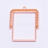 Alloy Open Back Bezel Pendants PALLOY-WH0071-59RG-RS-1