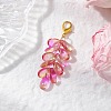 Teardrop Glass Pendant Decorations HJEW-JM03256-4