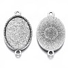 Tibetan Style Oval Alloy Cabochon Connector Settings LS-TIBE-Q038-002B-AS-RS-1