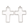 Non-Tarnish 304 Stainless Steel Open Back Bezel Cross Pendants STAS-Z040-08P-1