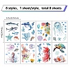 8 Sheets 8 Styles PVC Waterproof Wall Stickers DIY-WH0345-215-2