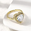 Brass Micro Pave Cubic Zirconia Adjustable Finger Rings for Women RJEW-L130-003G-2
