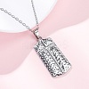 Texture Rectangle with Cross 304 Stainless Steel Pendant Necklaces NJEW-H059-12P-1