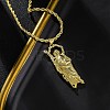Brass Micro Pave Clear Cubic Zirconia Saint Jude Pendant Necklaces NJEW-C071-01A-G-3