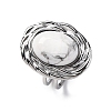 Oval Natural Howlite Finger Rings RJEW-M063-01P-10-4