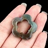 Natural Indian Agate Hollow Flower Pendants PW-WG95796-05-1
