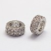 Brass Micro Pave Cubic Zirconia European Beads ZIRC-D113-31P-FF-1