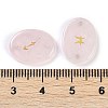 12Pcs 12 Styles Twelve Constellation Natural Rose Quartz Flat Oval Links Connector Charms G-K359-05B-3